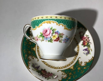 Bridgood floral teacup and saucer
