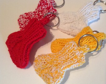 Cotton sock keychain, cotton sock keyring, bomull sock keyring, bomull sock keychain