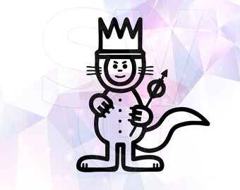 Where the Wild Things are Max SVG DXF Clipart Party Supply Cut File Cricut Design Silhouette Cameo Decoration Stencil Coloring Page Iron on