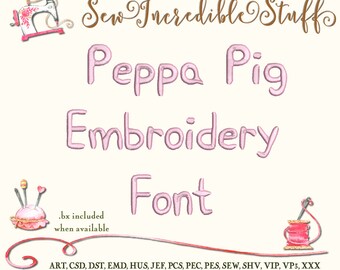 Peppa Pig Machine Embroidery font