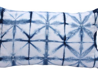 Shibori Indigo Pillow Cover 12" x 21"