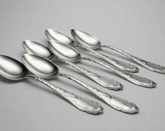 6 Coffee spoons, Art Nouveau spoon set