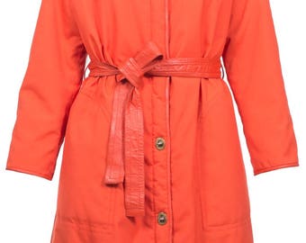 Vintage Bonnie Cashin faux orange coat 60s