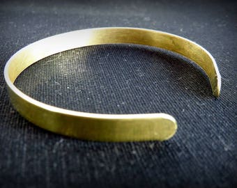 Thin raw brass Cuff Bracelet