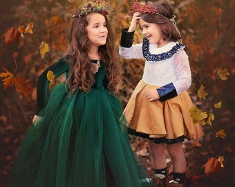 Long Sleeve Tutu Dress, Emerald Green tutu dress