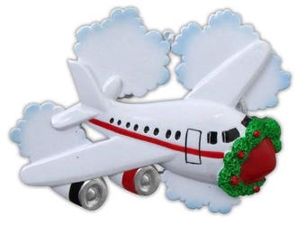 Airplane Ornament Airplane Jet Aviation Pilot Gift Jetliner Personalized Christmas Ornament