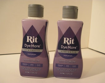 Lot of 2 bottles Rit Dye More PARTIALLY USED royal purple Liquid type Synthetic Fiber formula art craft tie-dye supply Lot G
