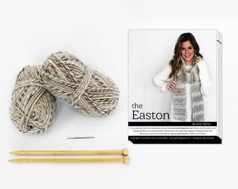 Knitting Kit, DIY KIT, Knit Scarf Kit, Choose Your Color