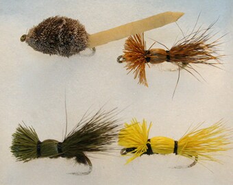 Fly Fishing Flies - Fly Fishing - Combination Pack of 4 Hand-tied Bass Bug Flies - Smallmouth - Largemouth - Michigan Made - Valentine's