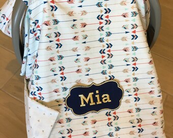 Custom Personalized Car Seat Canopy, Car Seat Cover, CarSeat Canopy, CarSeat Cover
