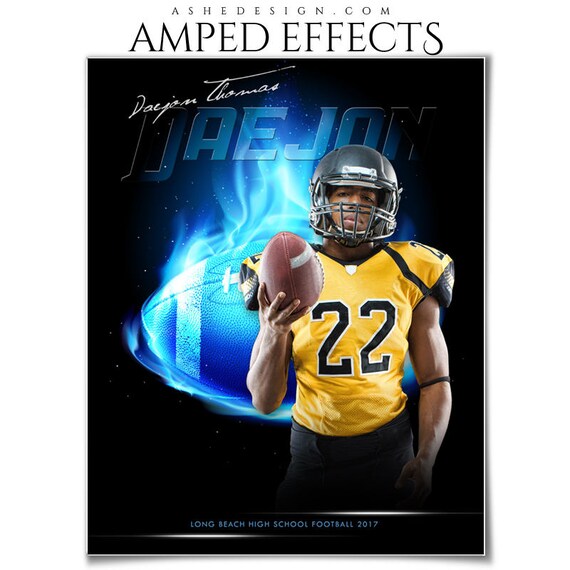 photoshop template amped effects sports poster fireball
