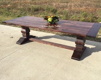 Rustic Trestle Dining Table