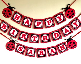 Ladybug Banner, Ladybug Birthday Banner, Ladybug Party, Ladybug Baby Shower banner Ladybug Garland 1st Birthday ladybug decorations bunting
