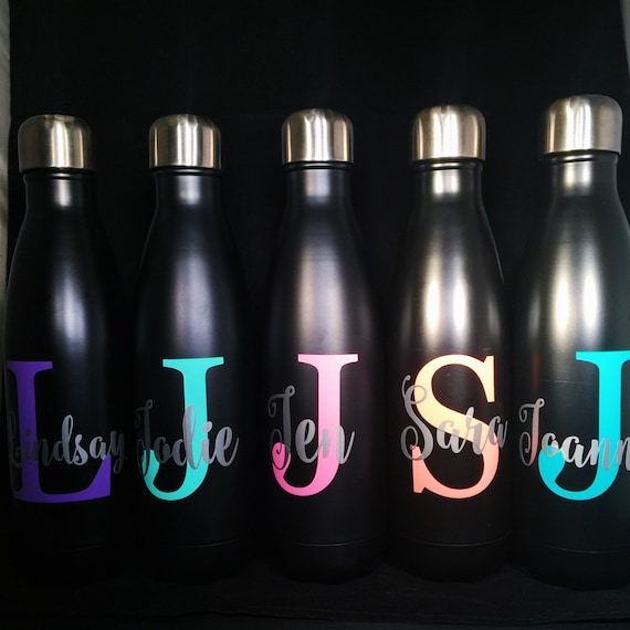 S'well Water Bottle with Name Monogram Personalized or Custom (Stone, Resort, Wood, Satin, Glitter, Shimmer Collections)