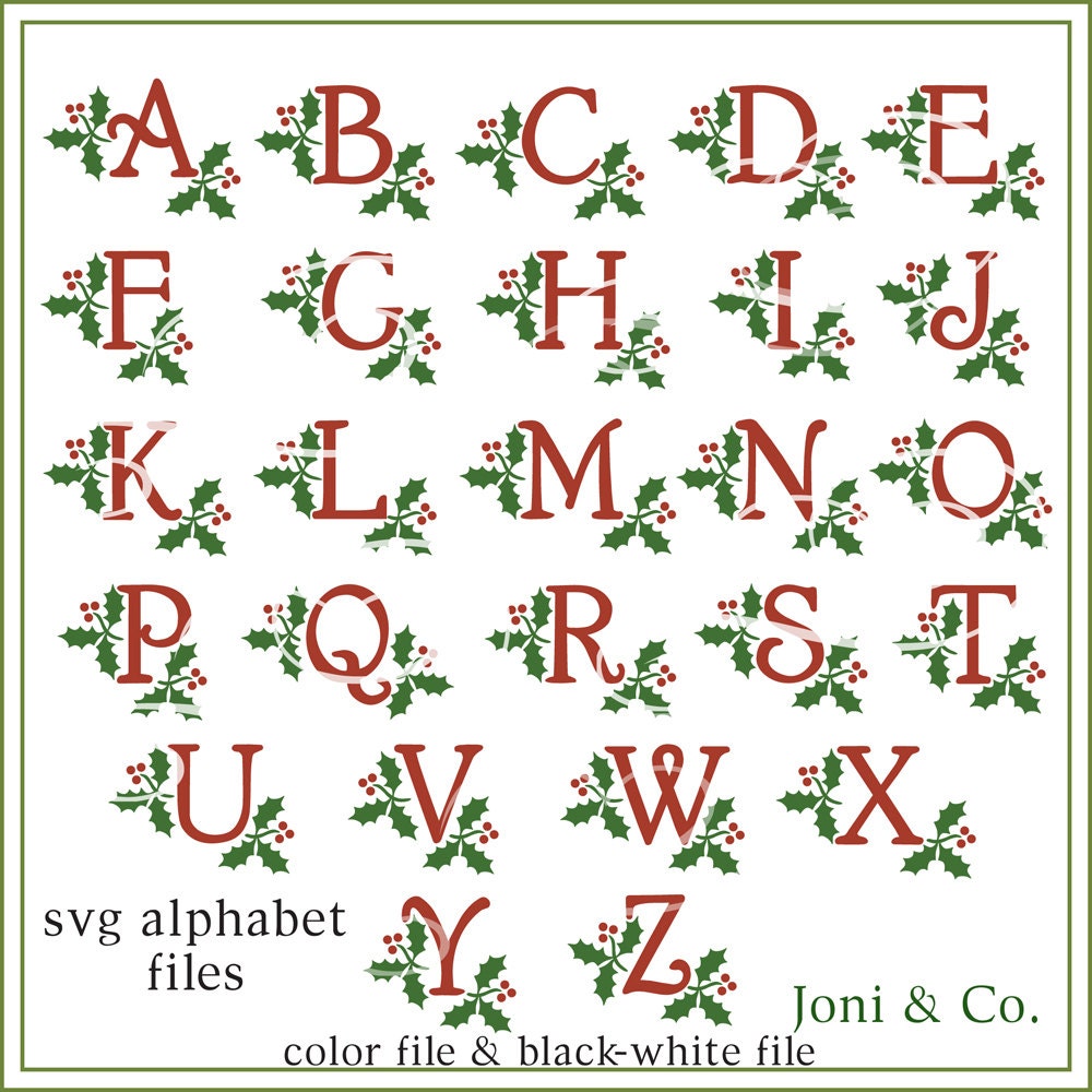 christmas-alphabet-svg-holly-alphabet-christmas-monogram