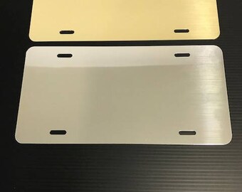 1- License Plate Blank - Polished Gold or Chrome 6"x12" .040