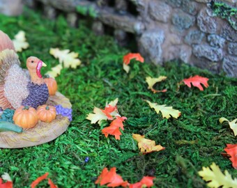 50pcs Miniature Leaves for Fairy Garden, Harvest Garden, Halloween Villages, Scrapbooking Cuts, Scrapbooking Supplies, Thanksgiving Confetti