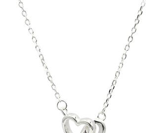 Delicate sterling silver heart necklace