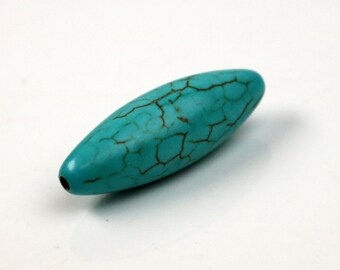 10 pcs Barrel Beads Howlite Turquoise Barrel Pendant - 30mm 10mm thickness