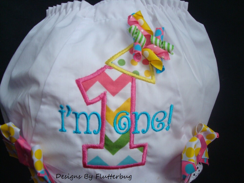 1st birthday diaper cover bloomers fancy pants appliqued