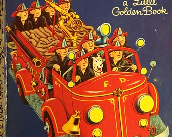 Fire Engine Book a Little Golden Book #382 illustrated by Tibor Gergely Copyright 1950 / 1969 ed. Golden Press Perfect Condition