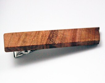 Wood tie clip, wood tie bar, rustic tie bar, rustic tie clip, live edge, valentine's gift, father's day, wedding gift for him, christmas