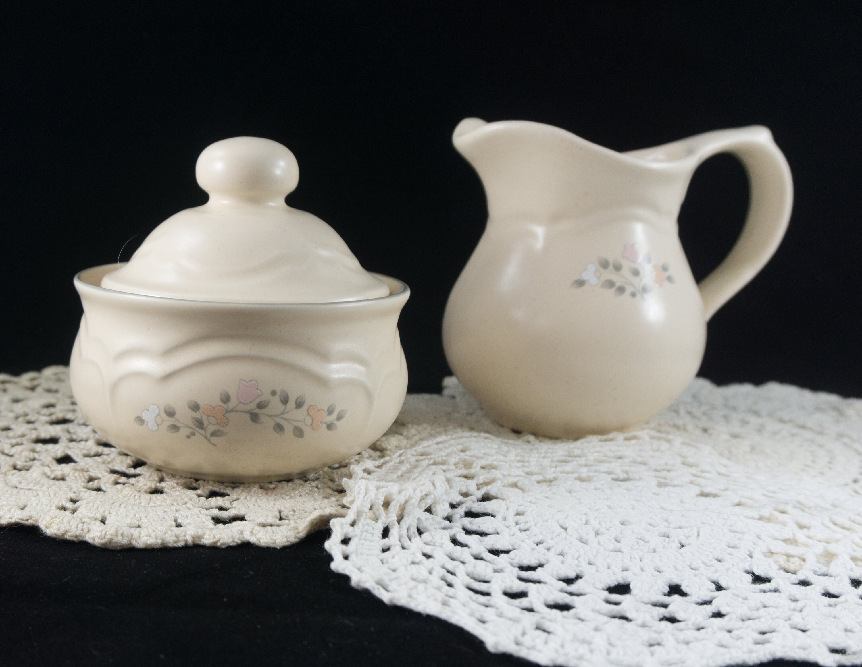 Pfaltzgraff Remembrance Pattern Cream and Sugar Covered Discontinued Pfaltzgraff Remembrance Pattern Cream and Sugar Covered Discontinued