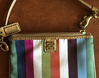 Coach Legacy Striped Wristlet