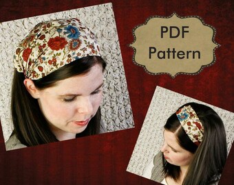 ADULT Head covering Pattern Headcovering Pattern Wide Fabric Headband Pattern Tutorial Adult Women Sewing PDF Pattern