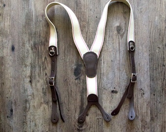 LOGGER BUTTON SUSPENDER - Tan Y-Back