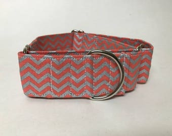 Coral & Silver Chevron