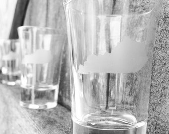 Kentucky Etched Shot glasses