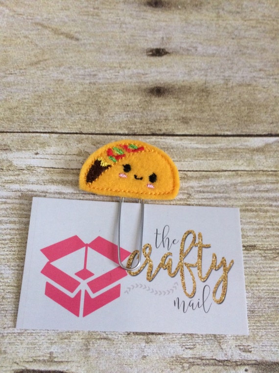 Taco Planner Clip/Paper Clip/Feltie Clip. Foodie planner clip