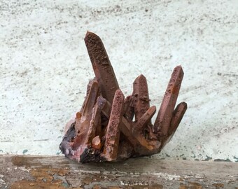 Hematite / Iron Oxide Quartz Cluster