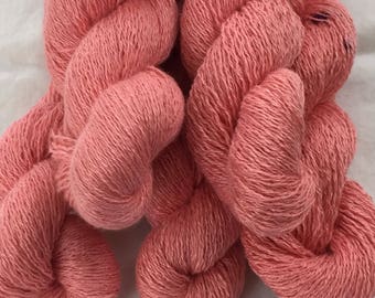 Reclaimed silk and cashmere lace weight yarn - glamour pink