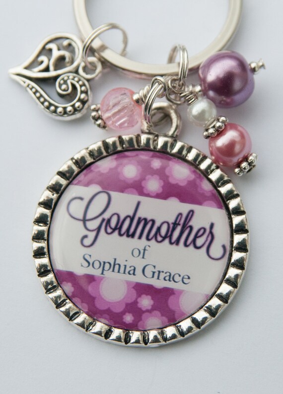 Godmother Gift Custom Keychain Baptism Gift Christening