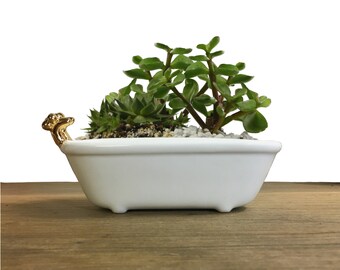 BATHTUB planter, Small Cute Planter, jewelry organizer, Ceramic Planter, Succulent Planter, modern terrarium, desk planter gift, air plant