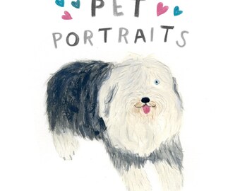 Pet Portrait - custom illustration of your favourite pet - pet portrait commission