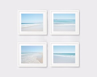 Nautical prints set of 4 ocean photography beach prints, beach decor nautical decor seascape printable wall art digital download digital art
