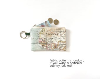 Mapamundi purse, world map wrislet, little pouch, map gift, worldmap purse, worldmap pouch - Mapamundi