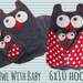 Baby Toy Owl with baby - Toy Blanket - 6x10 hoop - In The Hoop - Machine Embroidery Design File, digital download