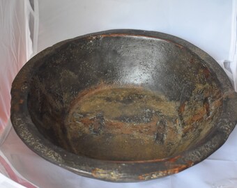 19th Century Hand-Carved Wooden Bowl
