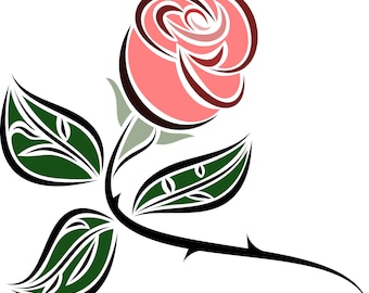 Stylized Rose Clipart in SVG, EPS, PNG
