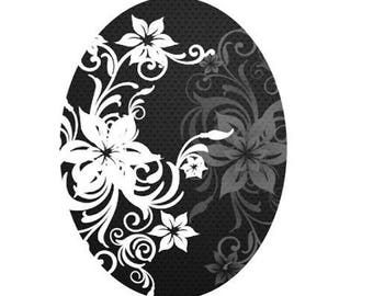 white flowers black background, 30x40mm
