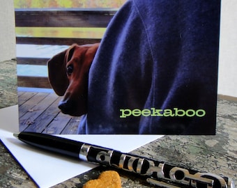 Peekaboo Dachshund Greeting Card