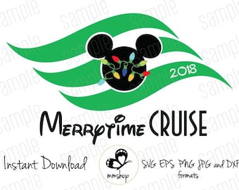Disney Cruise - Christmas Flag - Mickey Lights - Instant Download - SVG FILES