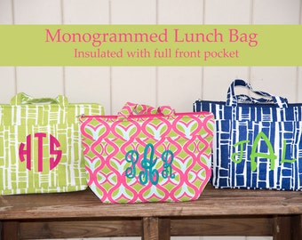 Monogrammed Lunch Bag - Monogram Lunch Box - Kids Lunch Box - Monogram Insulated Lunch Bag - Teacher Gift - Lunch Tote