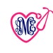 Stethoscope Heart Monogram instant download cut file - SVG DXF EPS ps studio3 studio (monogram font sold separately)