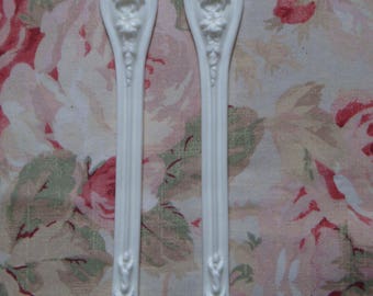 New! Gorgeous! Rose Floral Drops Pair Furniture Applique Architectural Pediment Shabby Chic