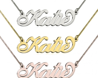 Name Necklace Gold Name Necklace Sterling Silver Name Necklace Rose Gold Personalized Necklace Personalized Gift Necklace with Custom Name